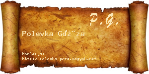 Polevka Géza névjegykártya